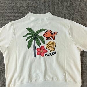 Parke Summerland Cream Sweatshirt with Orange Fish Front and Design S/M